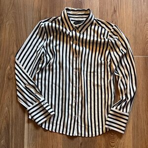 Banana Republic Black and CreamStriped Shirt